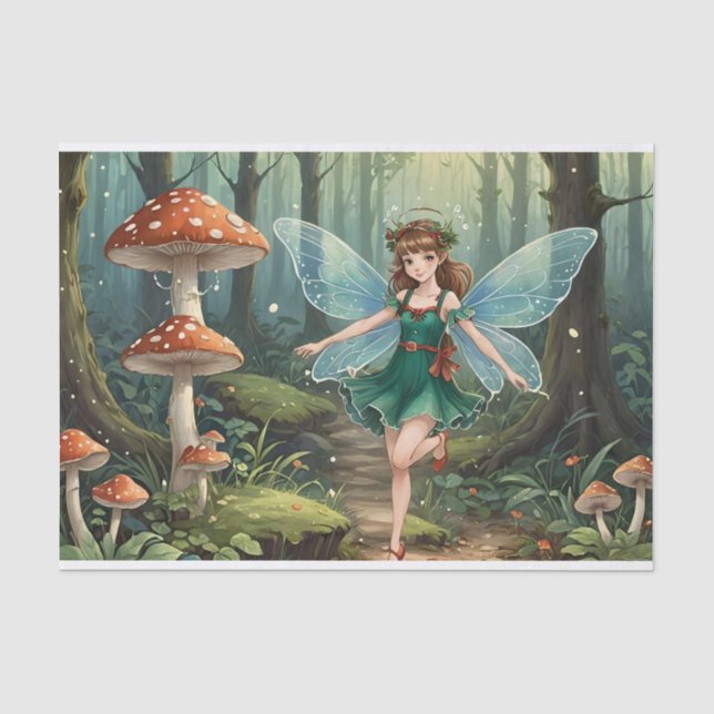 Papel De Seda Fada do Cogumelo de Natal em Decoupage (Frente )