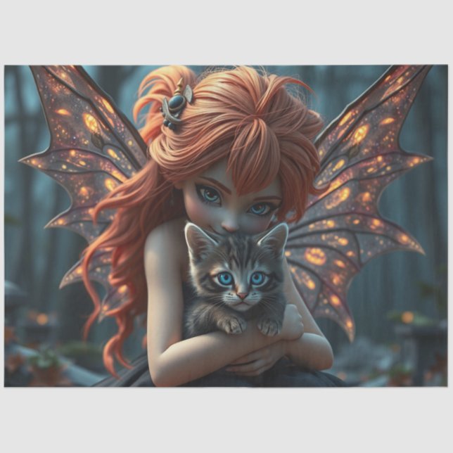 Papel De Seda Fada e seu gato (Frente )