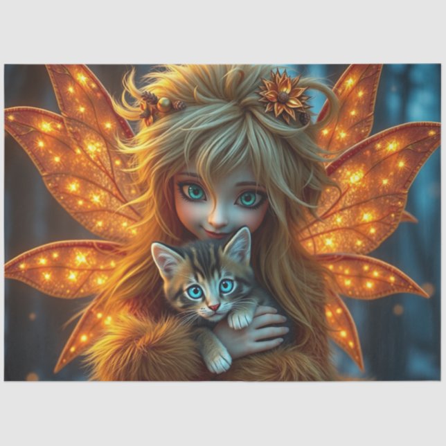 Papel De Seda Fada e seu gato (Frente )