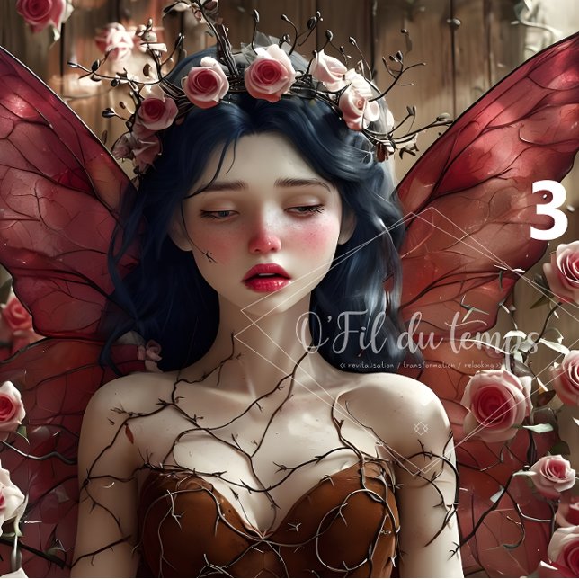 Papel De Seda Fada Eetérea Cercada Por Rosas Rosa Vibrantes (Criador carregado)