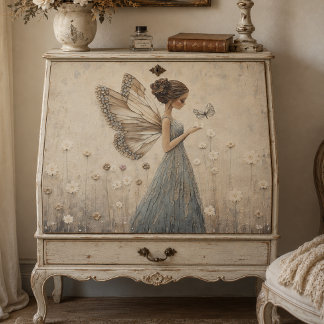 Papel De Seda Fada Elegante & Mosaico de Borboleta Fantasia Deco