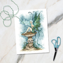 Papel De Seda Fada Em Um Cogumelo