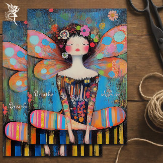 Papel De Seda Fada Inspiradora Whimsic Fazendo Arte Yoga