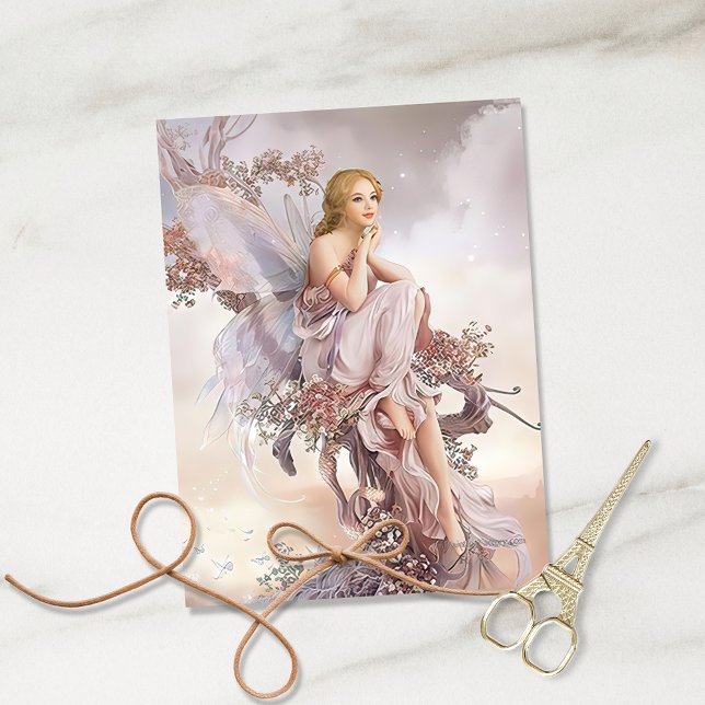 Papel De Seda Fada Rosa Vintage (Criador carregado)