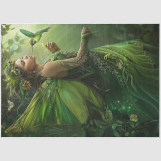 Papel De Seda Fada Verde