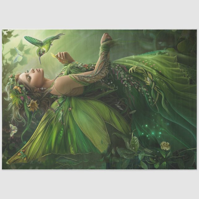 Papel De Seda Fada Verde (Frente )