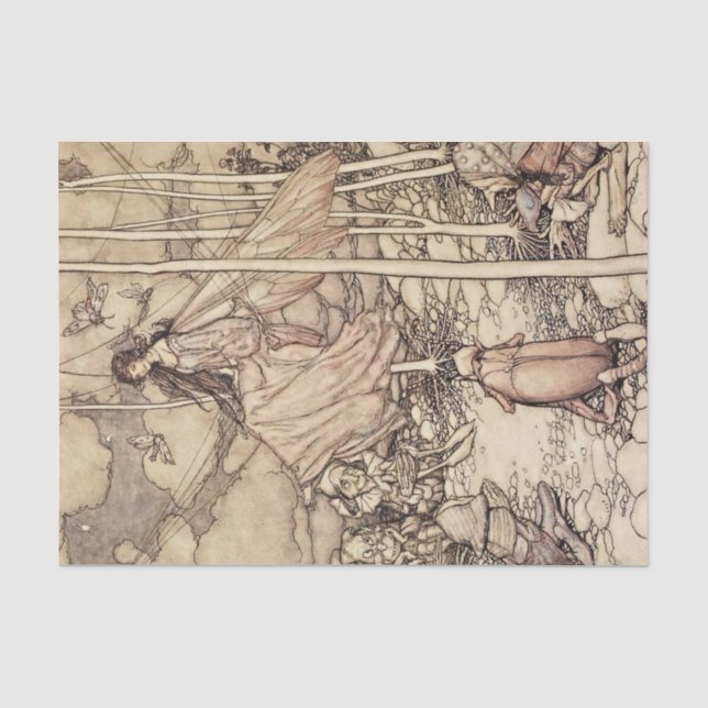 Papel De Seda “Fadas e Elfos” por Arthur Rackham (Frente )
