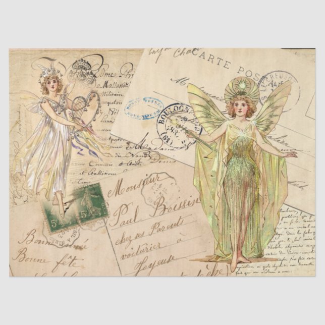 Papel De Seda Fairies Contra Escrita Manual (Frente )