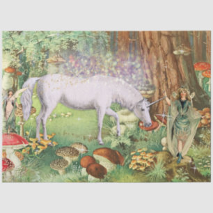 Papel De Seda Fairies Encantadas Florestas Florestais Inchadas d
