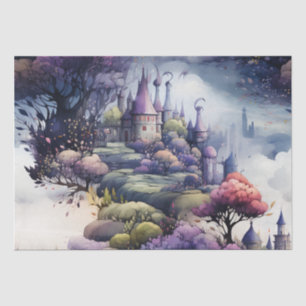 Papel De Seda Fairytala em Fairyland Azul Escuro Roxo e Verde