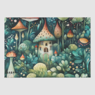 Papel De Seda Fairytala em Fairyland Mushroom House Laranja Verd