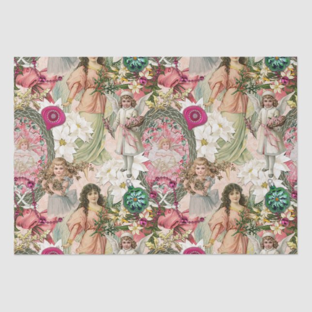 Papel De Seda Faísca do Natal Vitoriano  (Frente )