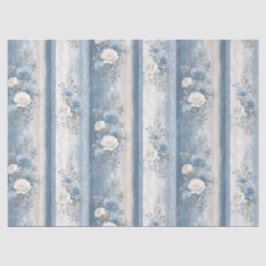 Papel De Seda Faixa Azul Média e rendas