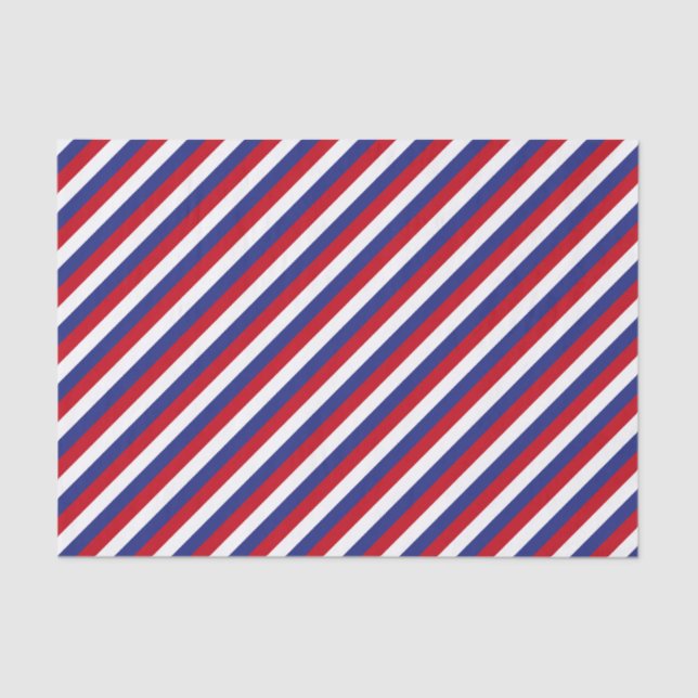 Papel De Seda Faixa Diagonal Azul Vermelho Patriótica (Frente )