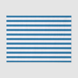 Papel De Seda Faixa Horizontal Azul e Branco