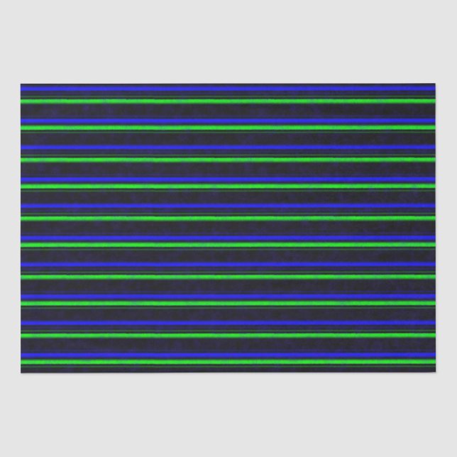 Papel De Seda Faixa Verde Azul Preta (Frente )