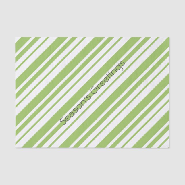 Papel De Seda Faixa verde e doce branco (Frente )
