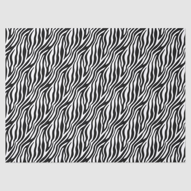 Papel De Seda Faixa Zebra Negra e Branca (Frente )