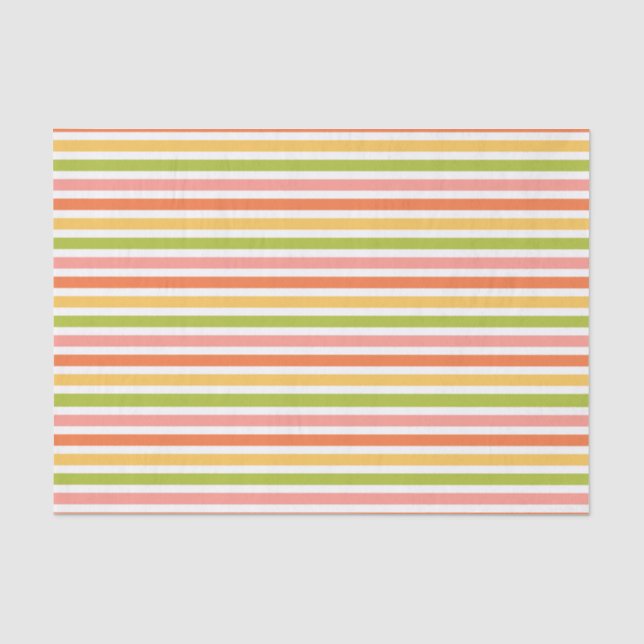 PAPEL DE SEDA FAIXAS AMARELAS DE LARANJA DE TINTA VERDE (Frente )
