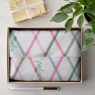 Papel De Seda Falala Pastel Colors Checkered Pattern Natal