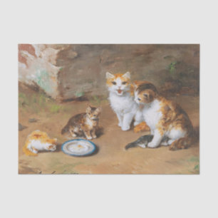 Papel De Seda Família de Gatos por Alfred-Arthur Brunel de Neuvi
