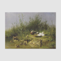 Família de Patos no Lago por Carl Jutz