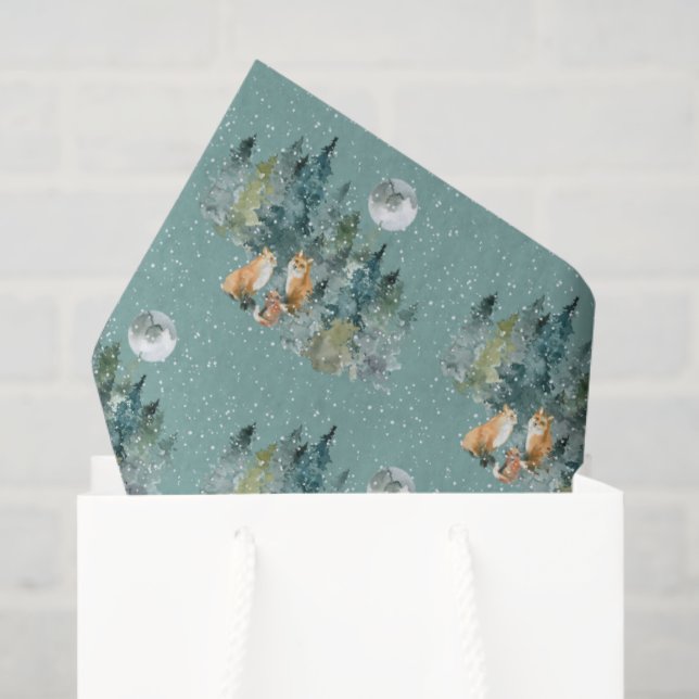 Papel De Seda Família Fox no Natal da Lua Cheia (Sacola de presentes)