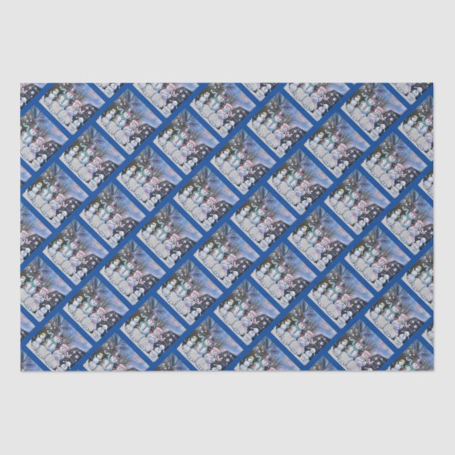Papel De Seda Família Snowman (Frente )