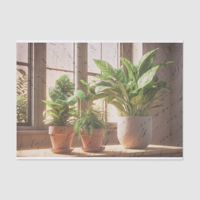 Papel De Seda Famílias Por Decoupage De Janelas (Frente )