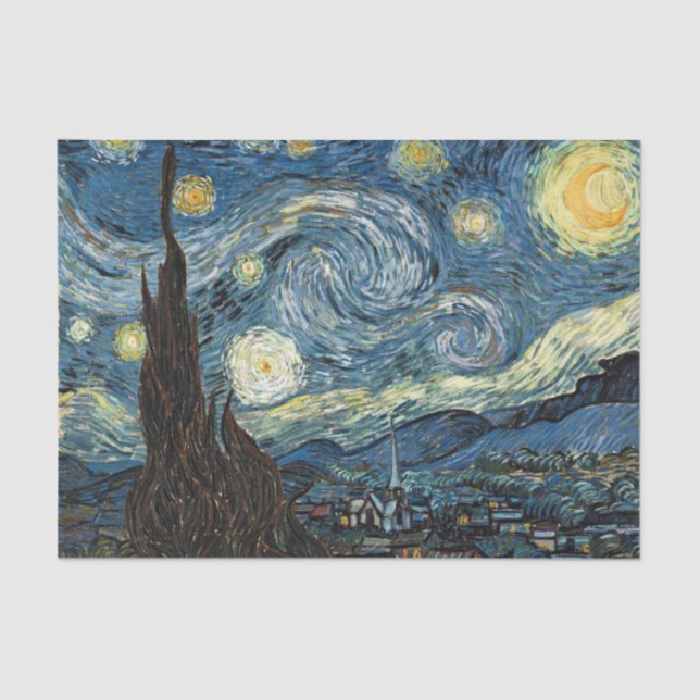 Papel De Seda Famous art, Starry Night, Van Gogh (Frente )