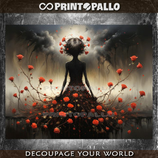 Papel De Seda Fantasia Dama das Rosas Sombrias