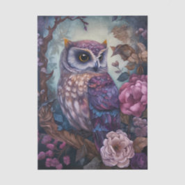 Papel De Seda Fantasia de Coruja Floral