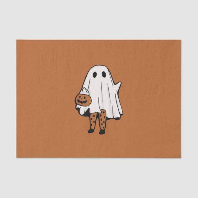 Papel De Seda Fantasma Bonita do Halloween com Meias do Hallowee (Frente )