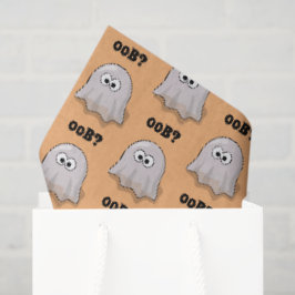 Papel De Seda Fantasma Confuso Diz "Oob?" Desenho Animado Divert