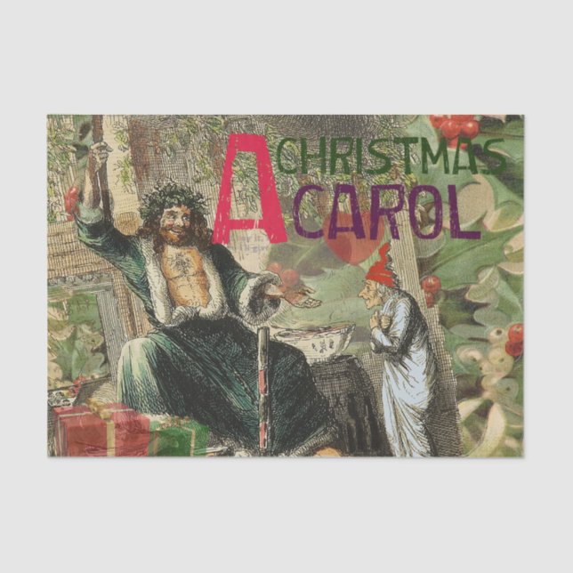 Papel De Seda Fantasma da Ilustração de Natal Presente (Frente )