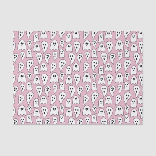 Papel De Seda Fantasma Rosa Halloween (Frente )