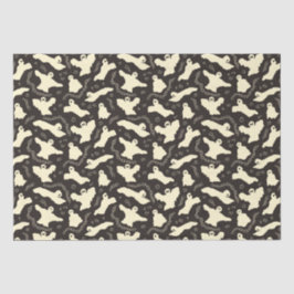 Papel De Seda Fantasmas cremosos - padrão de Halloween.