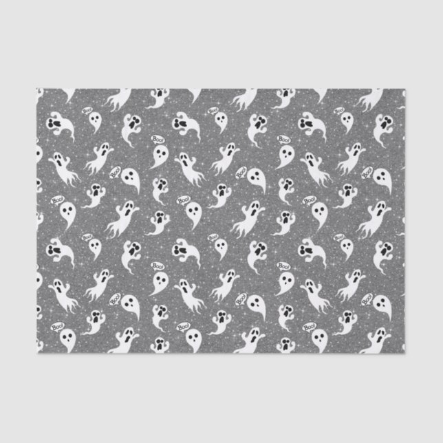 Papel De Seda Fantasmas Dourados do Halloween (Frente )