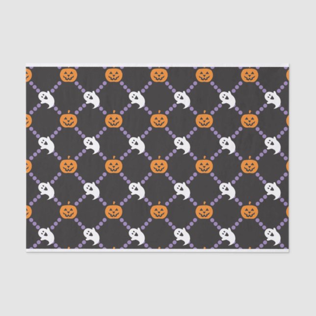 Papel De Seda Fantasmas e Pumpkins! Spooky Halloween (Frente )