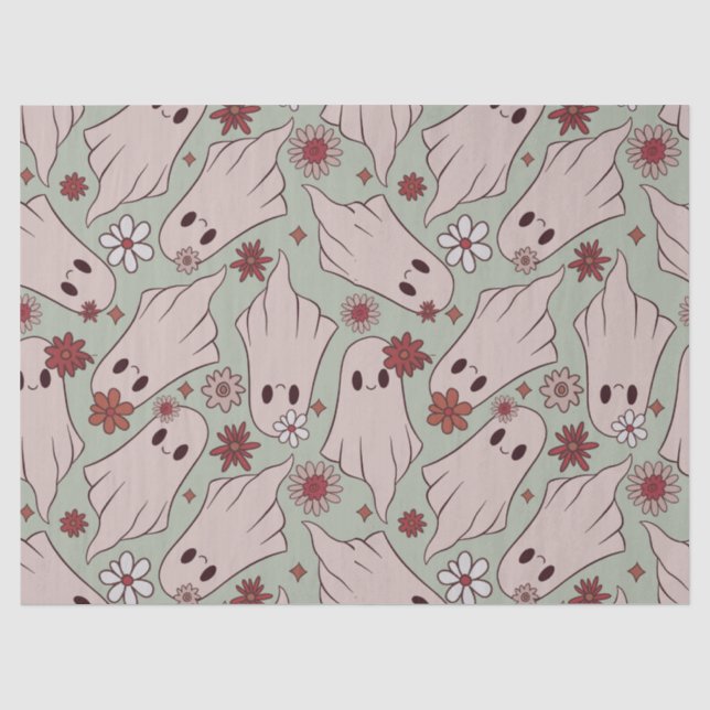 Papel De Seda Fantasminhas de Halloween (Frente )