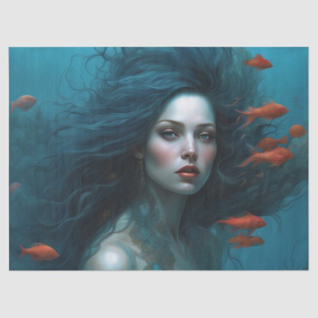 Papel De Seda Fantasy Bela Sereia Princesa Decoupage (Frente )