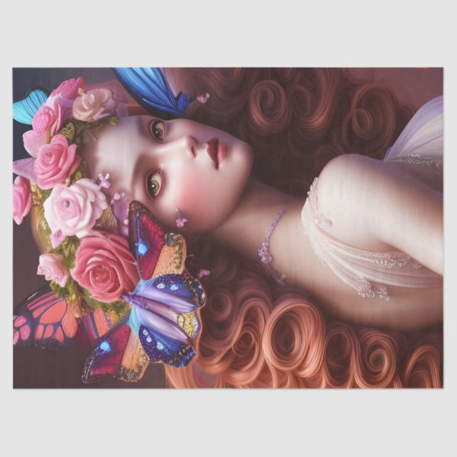 Papel De Seda Fantasy Belíssima Fada Princesa Decoupage (Frente )