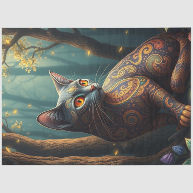 Papel De Seda Fantasy Cat (Frente )