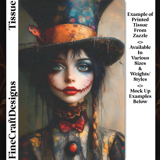 Papel De Seda Fantasy Dark Gothic Alice Portrait DW5B Decoupage (Criador carregado)