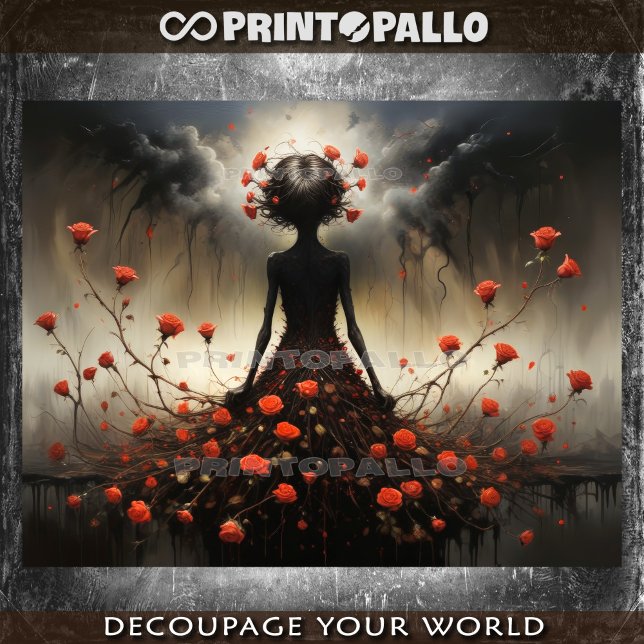 Papel De Seda Fantasy Dark Lady of Roses (Criador carregado)