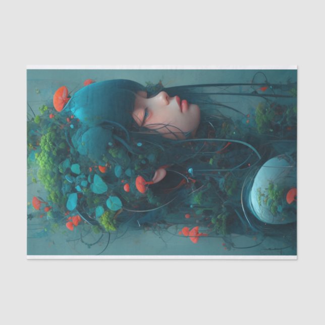 Papel De Seda Fantasy Forest Girl (Frente )