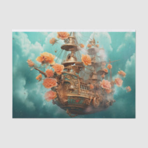 Papel De Seda Fantasy Sky Pirate Ship