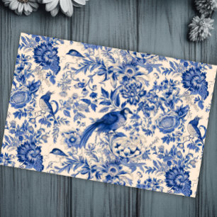 Papel De Seda Farinhas Azuis De Jardim De Algodão Francês
