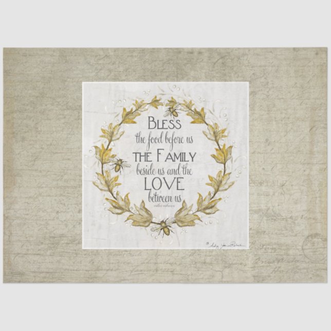 Papel De Seda Farmhouse Fall Beath Family Bênçando artesanato (Frente )