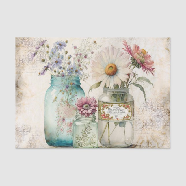 Papel De Seda Farmhouse Mason Jars (Frente )